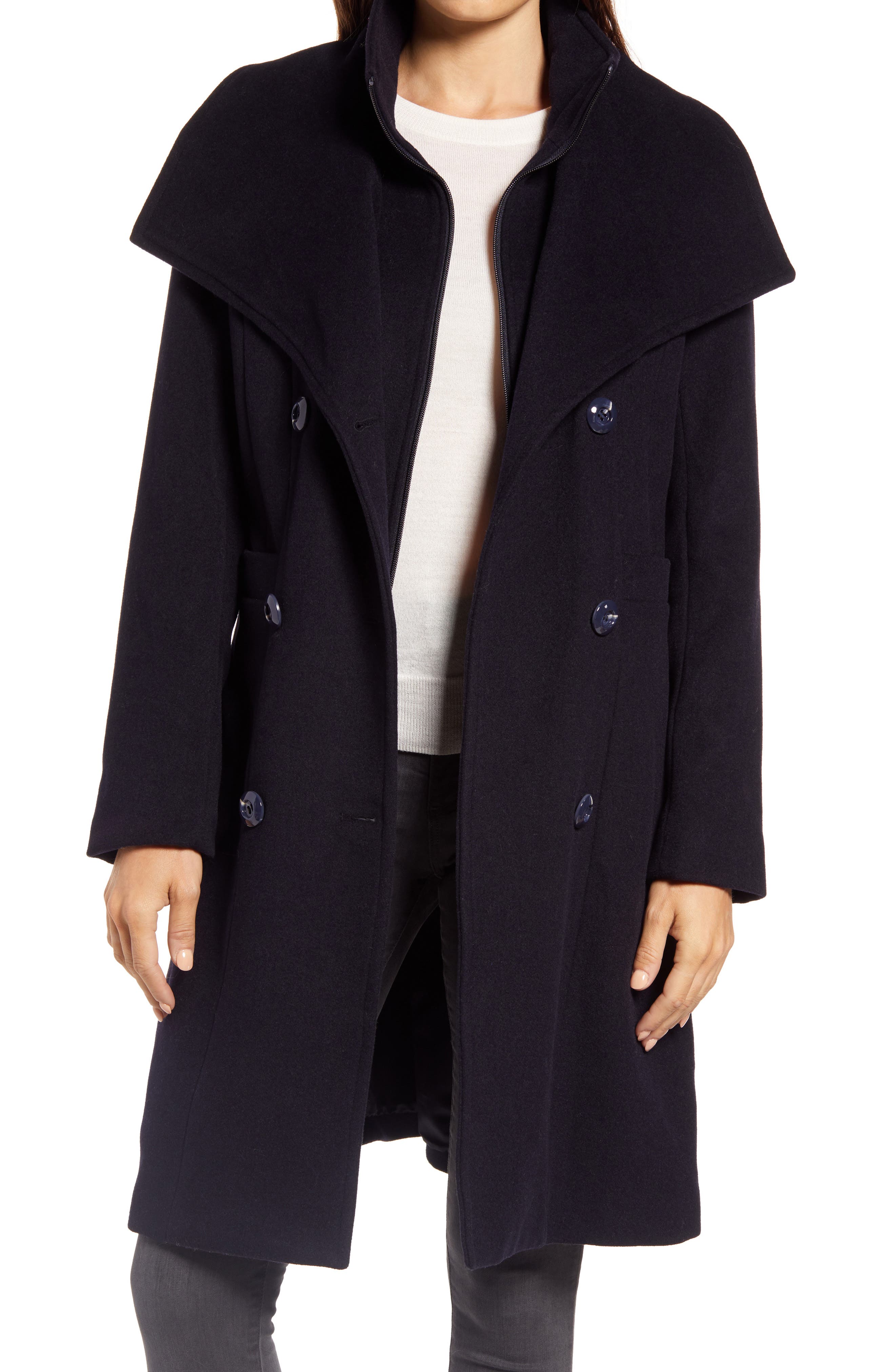 Clothing ELLEN TRACY Womens Fall Wool Blend Trench Coat foretadrenaline.com
